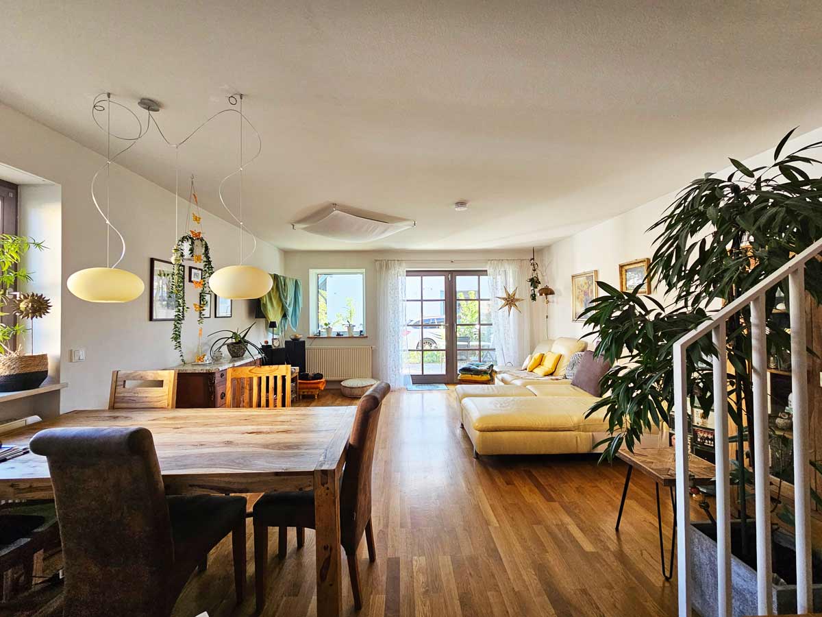 wohnzimmer mit essbereich doppelhaus landsberg am lech immobilie