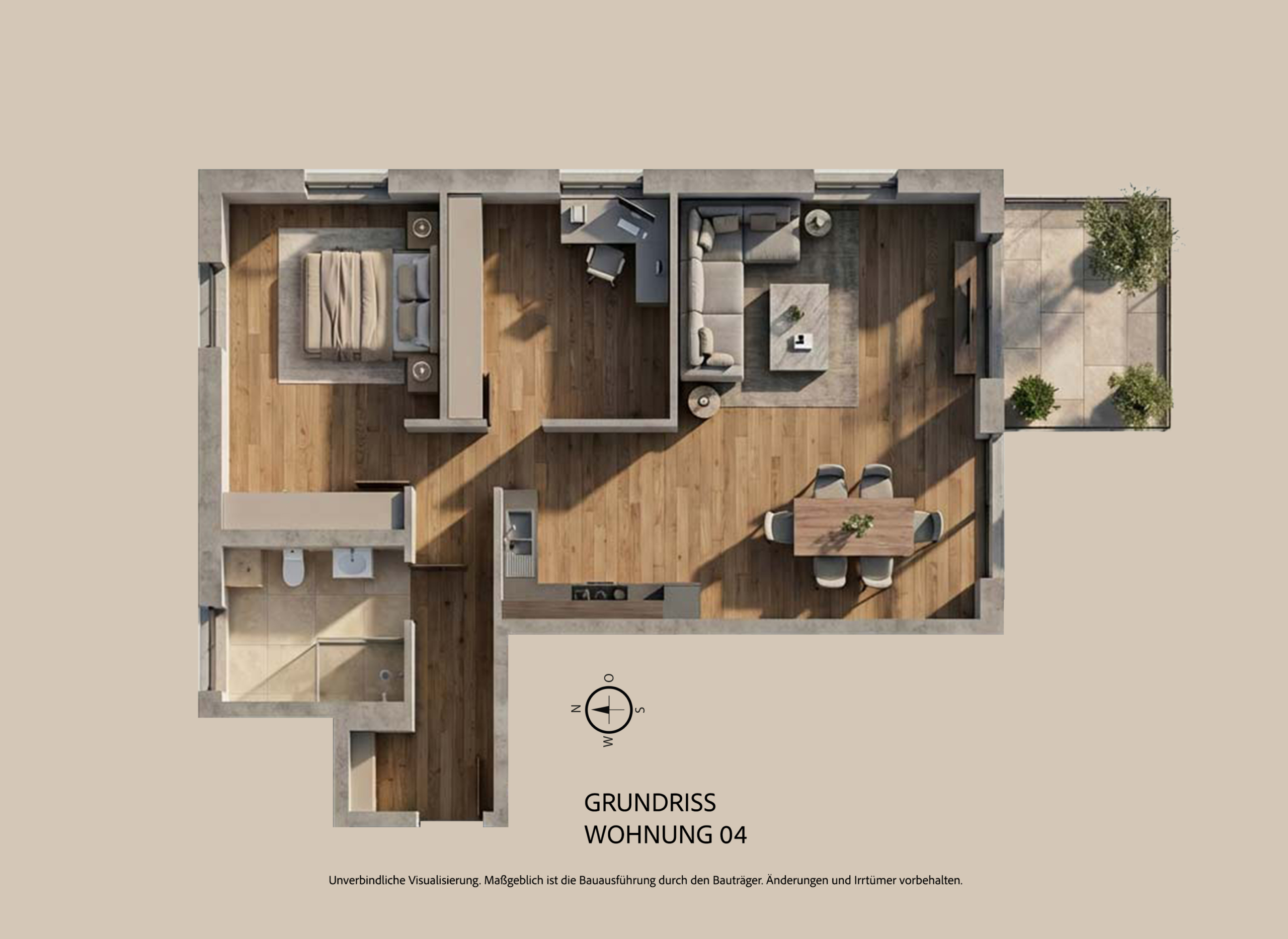 grundriss 2 zimmer erdgeschosswohnung kaufering wohnung 04