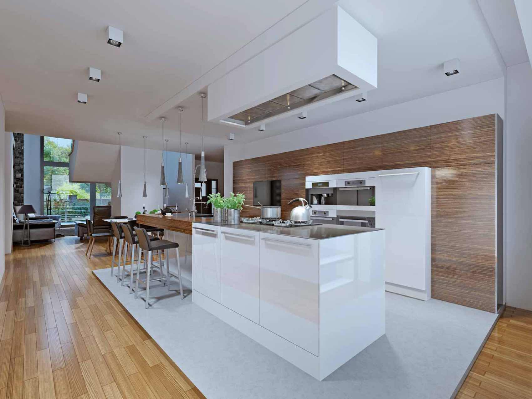 Moderne Küche mit Essbereich, digitales Home Staging für den Hausverkauf in Utting am Ammersee