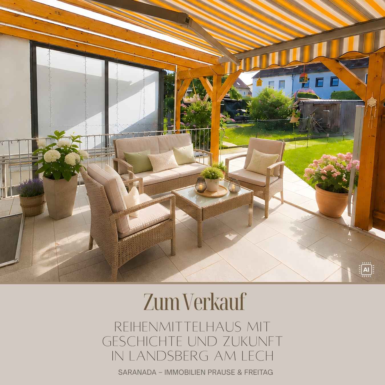 reihenmittelhaus in landsberg am lech terrasse visualisierung